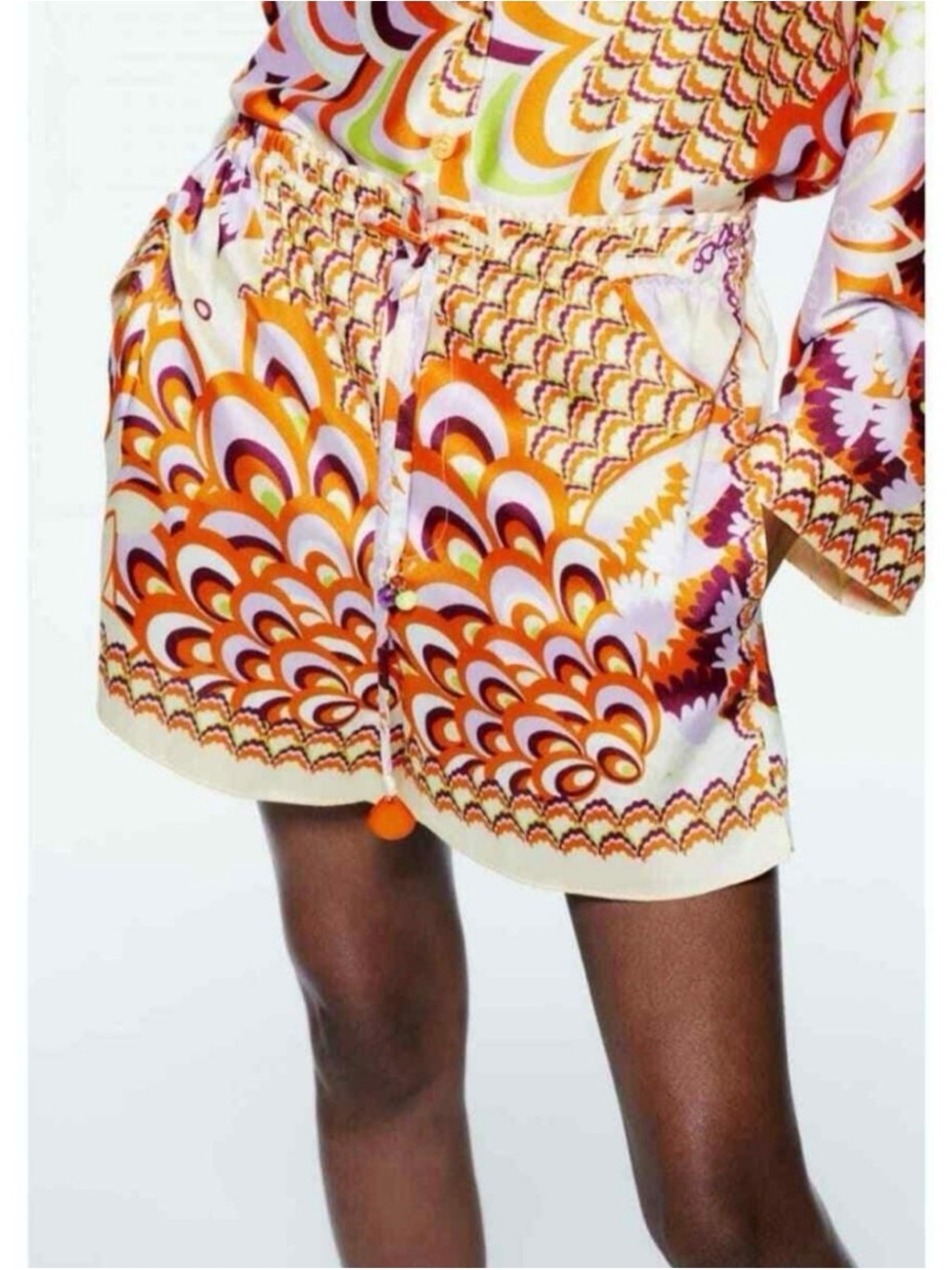Zara silky shorts with a drawstring waist size S